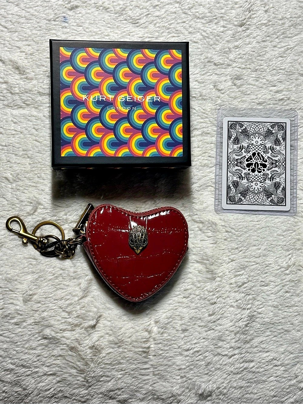 NIB Kurt Geiger London Heart Coin Purse/Bag Charm & Steve McQueen King of Clubs